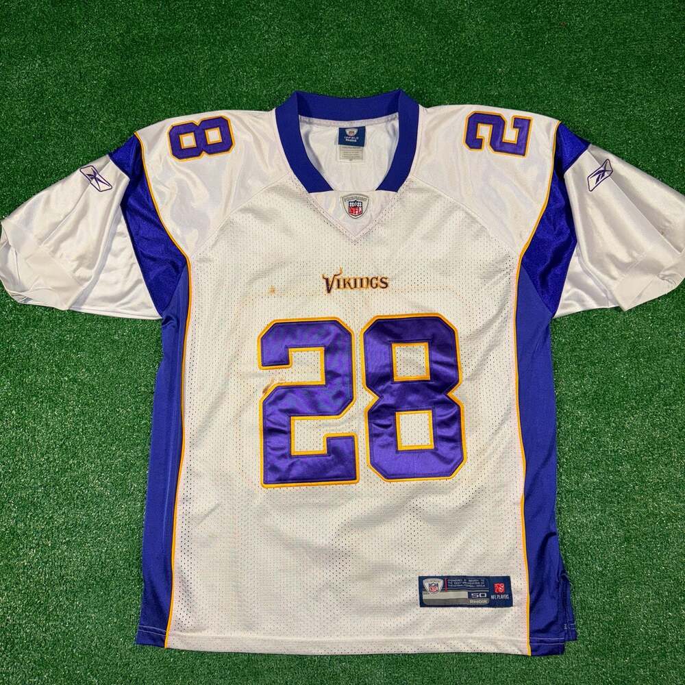 Vintage Reebok NFL Minnesota Vikings Adrian Peterson 28 On-Field Jersey Size 50
